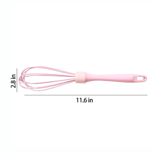 3-Piece Mini Silicone Whisk Set for Baking, Mixing and Kitchen Prep