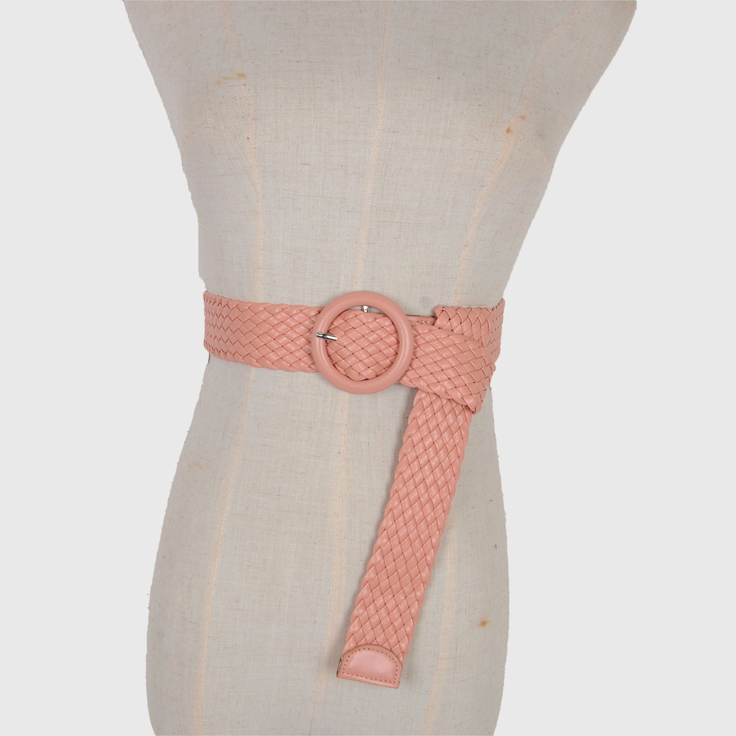 Sleek Woven Women's Belt with Plastic Buckle
