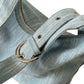 Washed Denim Look Hobo Tote Bag with Adjustable Shoulder Strap