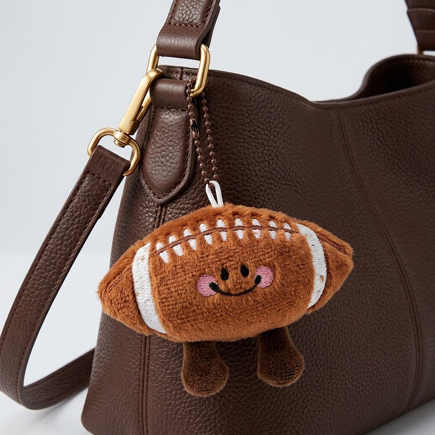 2 Pack Plush Sports Ball Key Chains with Smiley Face Bag Charms