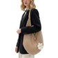 Woven Crochet Hobo Shoulder Bag Lightweight Knit Slouchy Tote with Flower Detail