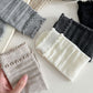 3-Pair Women's Soft Ribbed Crew Socks with Lettuce Edge Cuff Stretch Cotton Feel Everyday Comfort Set