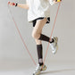 3-Pair Set Colorblock Athletic Knee-High Socks with Cushioned Heel Arch Support for Daily Fitness