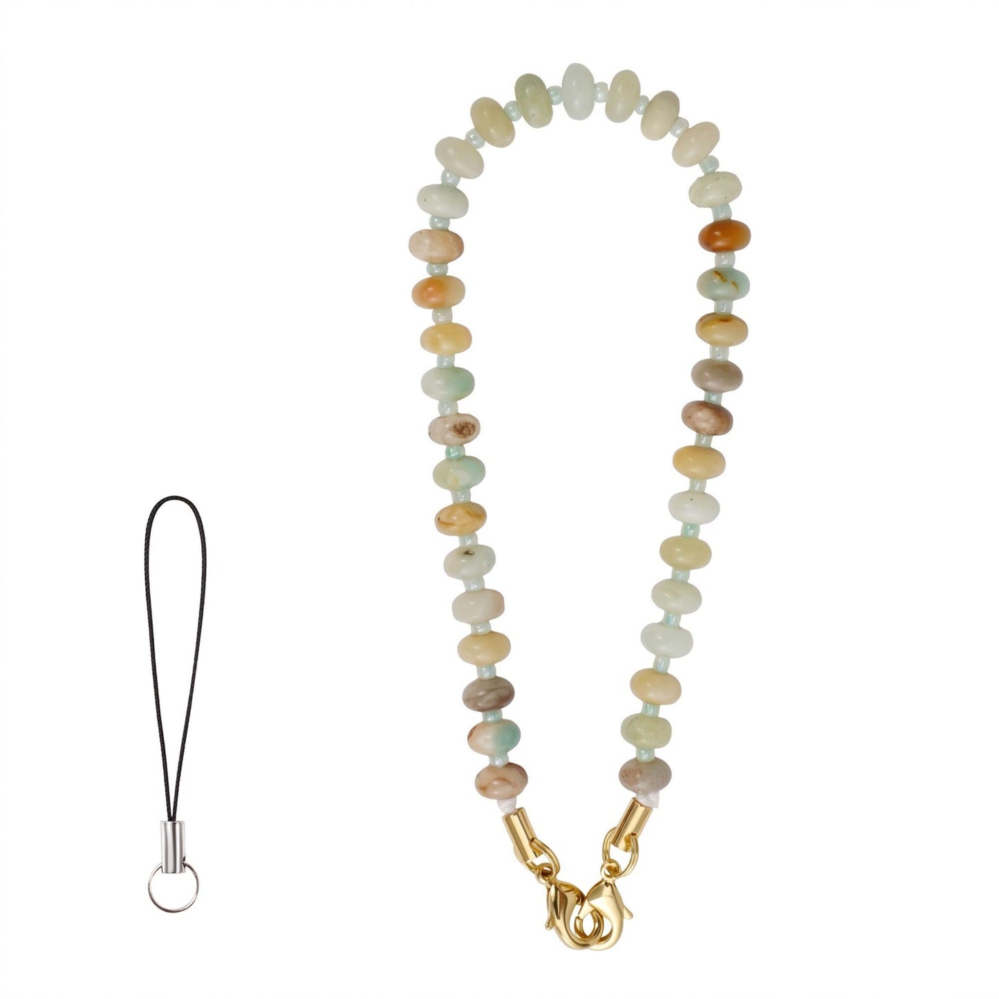 Beaded Phone Wrist Strap with Removable Clasps