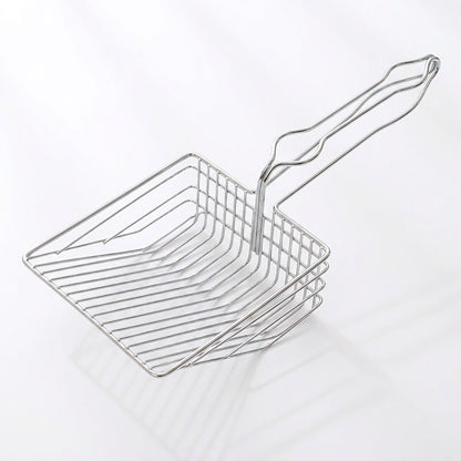 Stainless Steel Cat Litter Scoop - Heavy Duty Metal Sifter with Deep Shovel