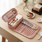 Travel Makeup Brush Organizer with Zippered Pouch