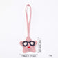 2-Piece Womens Faux Leather Bag Charm with Long Hanging Strap and Layered Detail