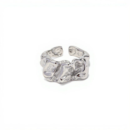 Women's Sculpted Organic Textured Band Ring with Modern Artisan-Inspired Design