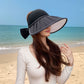 Extra Wide Brim Sun Visor Hat for Women Adjustable UV Protection Bow Detail Breathable Summer Beach Hat