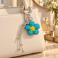 2 Pack Leopard Bag Charm Keychain with Beaded Tassel and Lobster Clasp