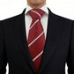 Men's Polyester Filament Tie with White Diagonal Stripes - Formal/Casual Necktie for Business, Weddings & Daily Wear