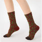 Women's 3-Pack Patterned Crew Socks with Vintage Embroidered Floral and Abstract Prints