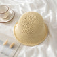 Crochet Bucket Hat with Rolled Brim and Openwork Texture