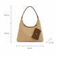 Woven Straw Shoulder Bag Hobo Handbag with Removable Pouch and Magnetic Closure
