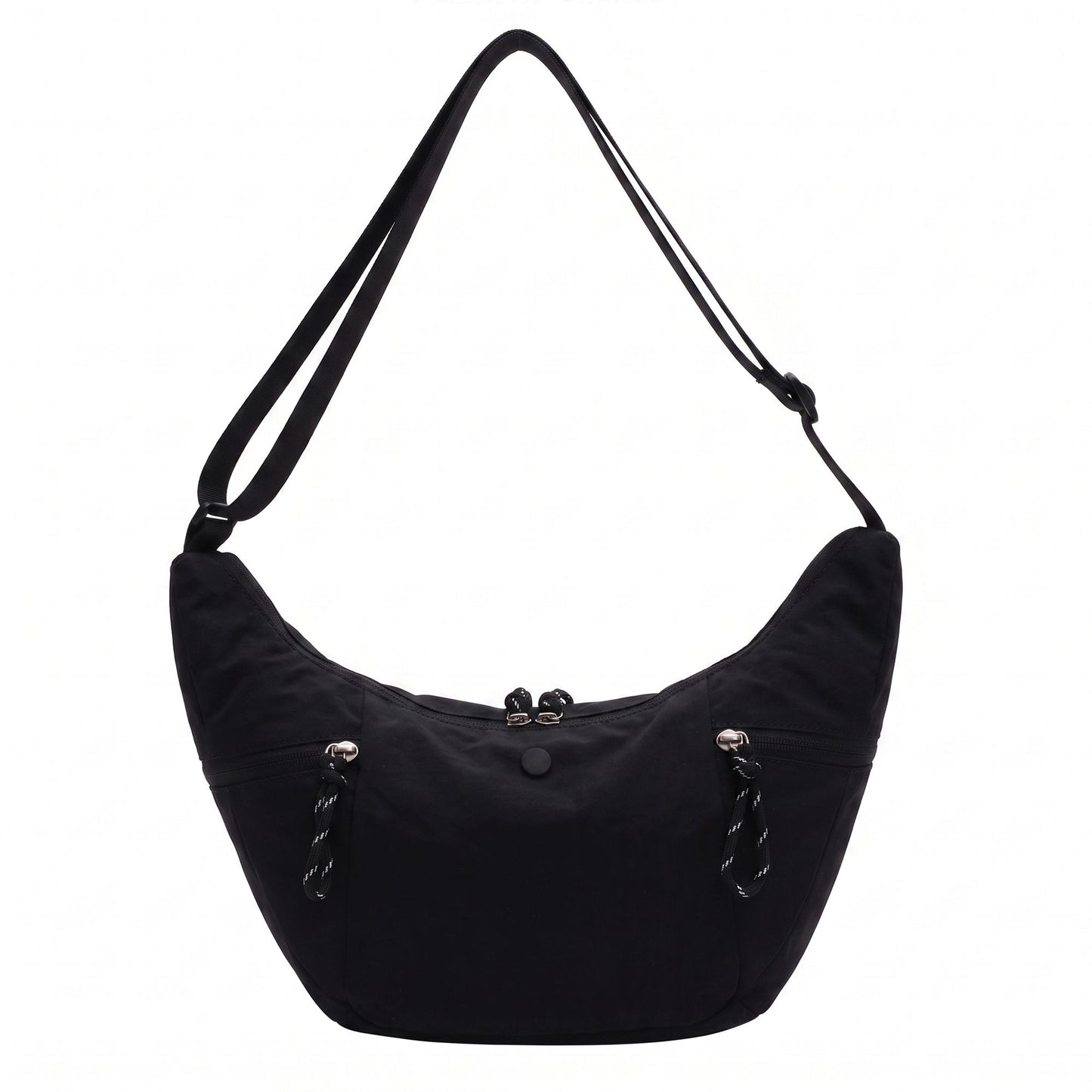 Lightweight Multi Pocket Crescent Crossbody Bag with Adjustable Strap