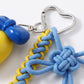 Braided Cord Bag Charm with Bow and Heart Clip