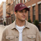 Cotton Baseball Cap with Embroidered Lettering Adjustable Strap Back