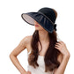 Extra Wide Brim Sun Visor Hat for Women Adjustable UV Protection Bow Detail Breathable Summer Beach Hat