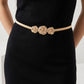 Four Filigree Floral Thin Waist Belt Adjustable Elegant Formal Waist Jewelry 47.2in