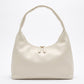 Large Hobo Shoulder Bag with Double Zipper Closure and Long Curved Handle 10.5x11x4.5in