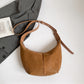 Soft Faux Leather Crescent Shoulder Bag Adjustable Strap Slouchy Everyday Crossbody Purse