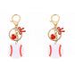 2 Pack Sports Ball Keychains with Gold Tone Clip Ring and Charm Accents