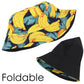 Fruit Print Bucket Hat Double-Side-Wear Reversible Fisherman Hats Summer Foldable Cap for Women- Banana
