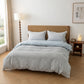 4-Piece Cotton Washed Jacquard Bedding Set with Duvet Cover Flat Sheet and Pillowcases Floral Texture