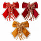 3ct Fabric Christmas Bow Decorations with Gold Trim Burgundy
