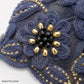 Floral Beaded Mesh Cloche Cap with Scalloped Trim