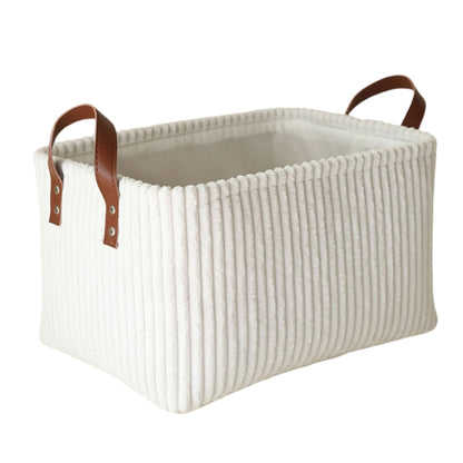 Decorative Storage Basket with Handles Organizer Bin for Shelves Closet Storage Box for Toys Clothes