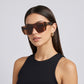 Retro Half-Frame Flat Lens Fashion Square Sunglasses with Slim Metal Arms