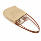 Woven Look Bucket Shoulder Bag with Magnetic Closure and Long Strap
