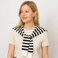 Striped Knit Shoulder Sweater Accessory with Soft Lightweight Fabric 33.5x9.8 inches
