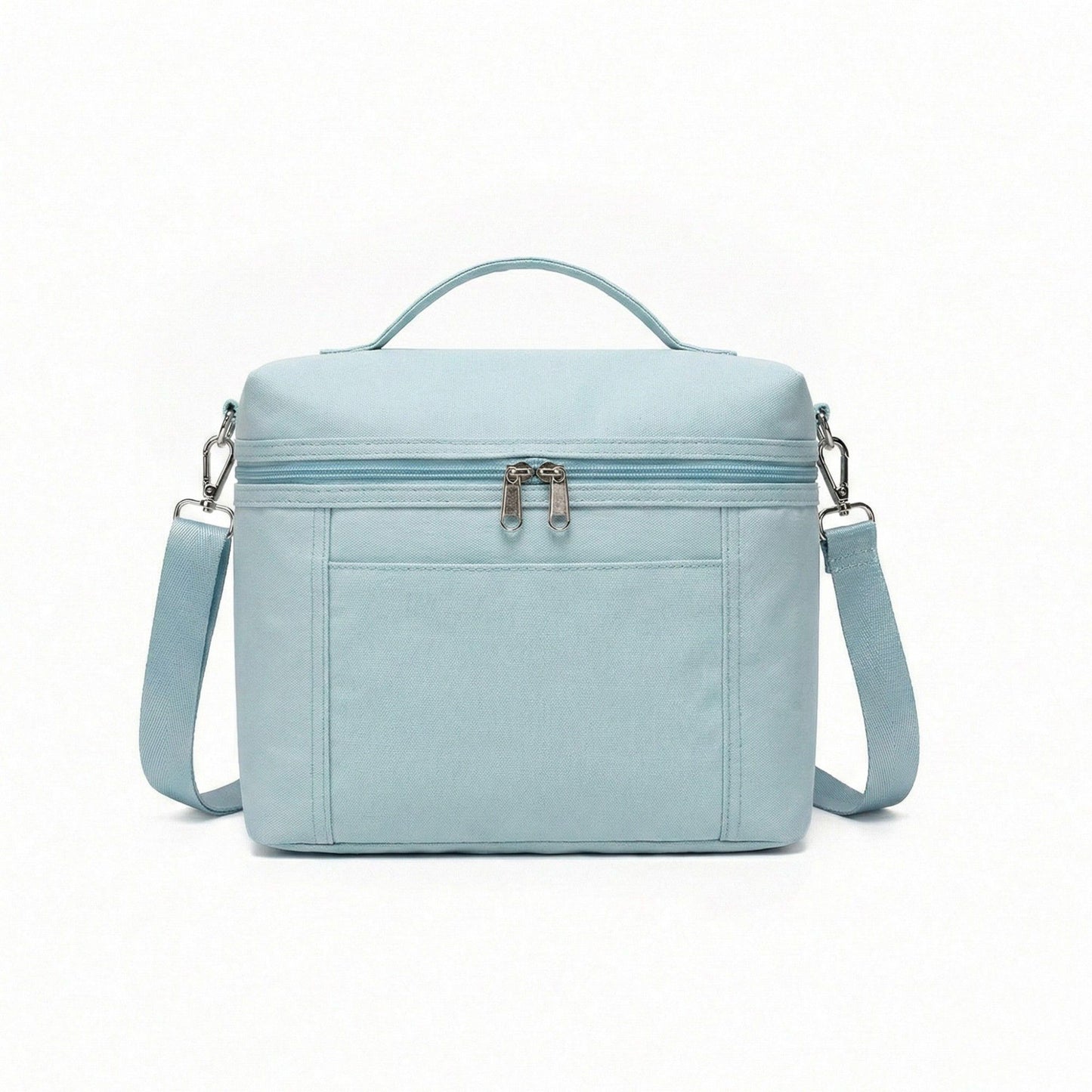 Oxford Fabric Crossbody Utility Bag with Double Zipper Closure and Adjustable Shoulder Strap