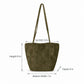 Faux Suede Tote Bag with Double Shoulder Handles Magnetic Closure and Interior Pockets
