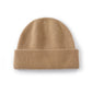 Ribbed Wool Knit Beanie Hat with Folded Cuff