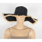 Wide Brim Straw Floppy Hat with Frayed Edges Lightweight Sun Protection for Beach Vacation Outdoor Travel Style