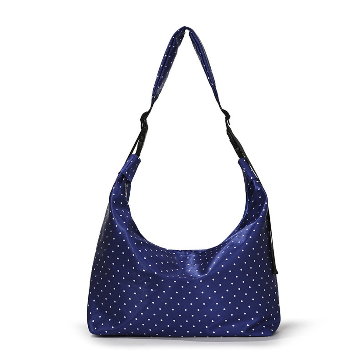Large Nylon Polka Dot Shoulder Tote Bag