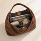 Oversized Suede-Like Hobo Shoulder Bag with Long Strap