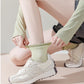 3-Pair Set Short Ankle Grip Socks with Ribbed Cuffs Cushioned Soles and Anti-Slip Bottom for Walking or Yoga
