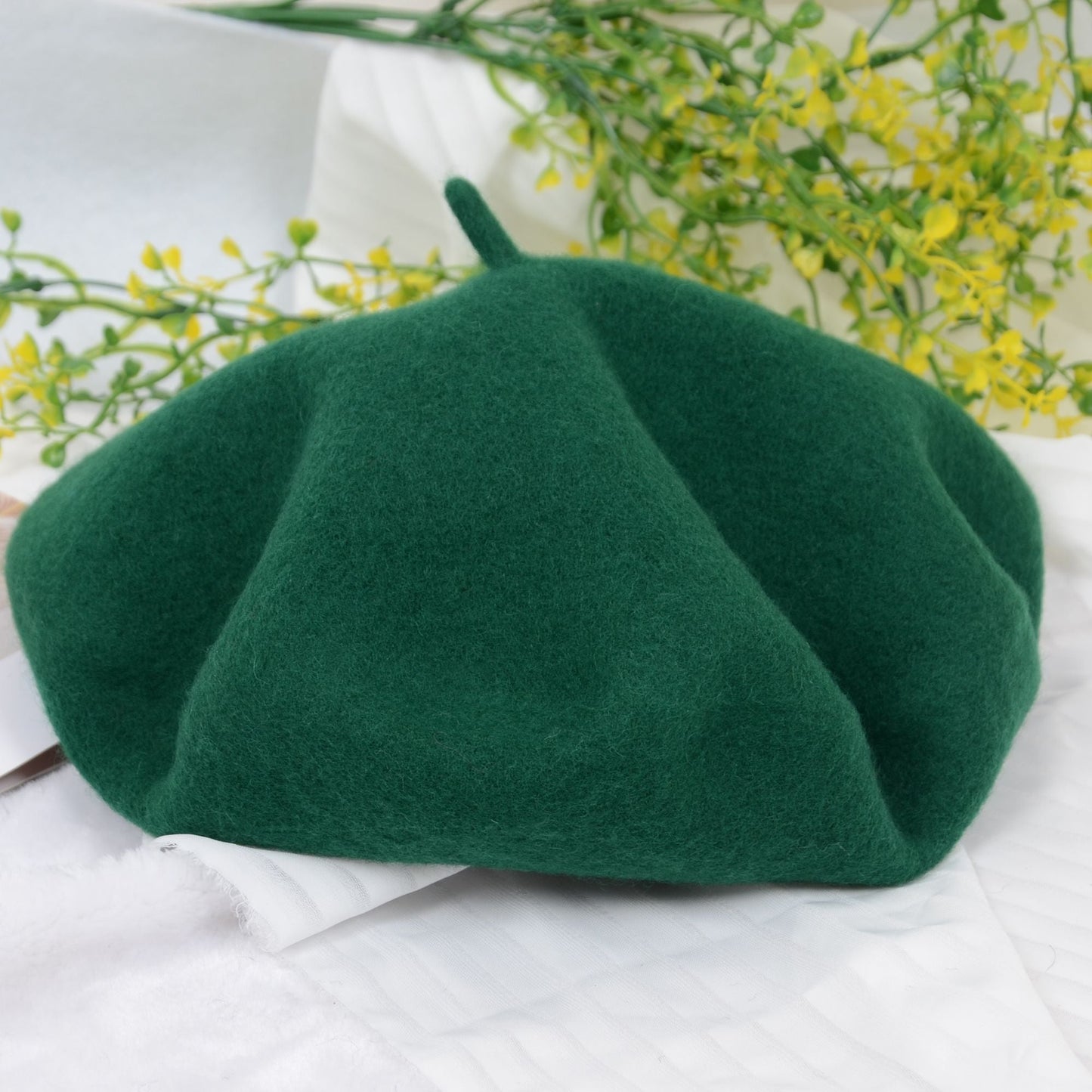 Women's Wool French Beret Hats Solid Color Classic Beanie Fall Winter Cap