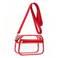 Clear Stadium Crossbody Bag with Front Zipper Pocket, Adjustable Strap and Medium Transparent Design