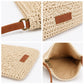 Textured Woven Crossbody Bag with Adjustable Strap Zip Closure and Slip Pocket