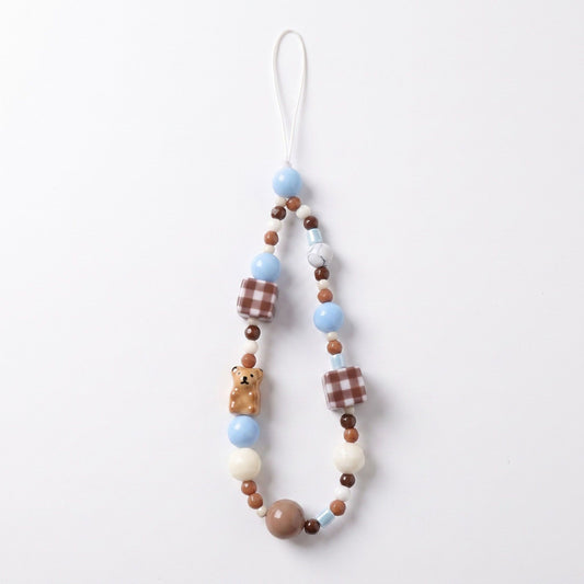 2-Piece Womens Beaded Phone Charm with Hanging Loop and Decorative Accents