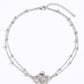 Single Floral Layered Beaded Metal Waist Chain Adjustable Minimalist Statement Waist Jewelry 43.3in