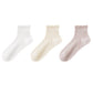 Ribbed Ankle Socks with Soft Ruffle Cuff Stretch Knit Fabric for Everyday Comfort 3-Pack