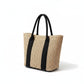 Woven Straw Tote Bag with Wide Shoulder Straps Lightweight Crochet Knit Small Tote Bag
