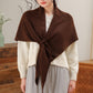Soft Solid Knit Scarf with Draped Shape, Smooth Textured Finish, and Versatile Wrap Styling Design 68.5x45.5x28.5in