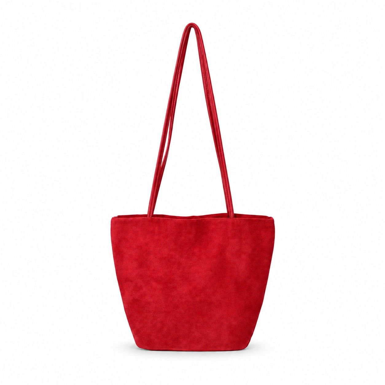 Faux Suede Tote Bag with Double Shoulder Handles Magnetic Closure and Interior Pockets